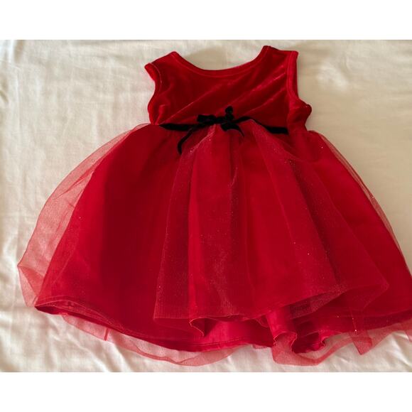 Blueberi Boulevard 18M Dress Velvet tulle sparkle overlay black bow Christmas - Picture 1 of 1